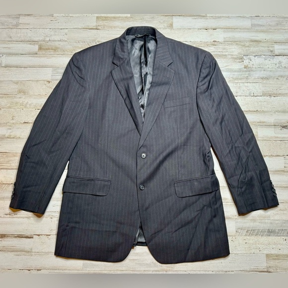 Jos. A. Bank Other - Jos. A. Bank Mens Black Wool Classic Fit Sport Coat Blazer Jacket 43R Pinstripe